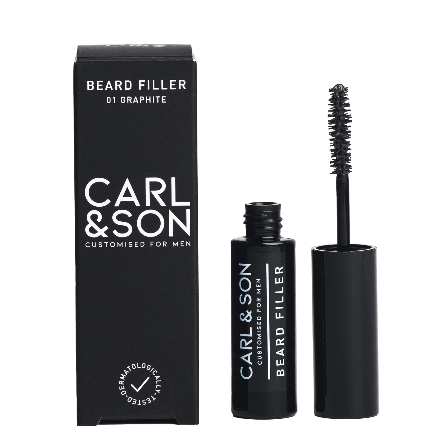 beard filler cartonage and open product showing the wand